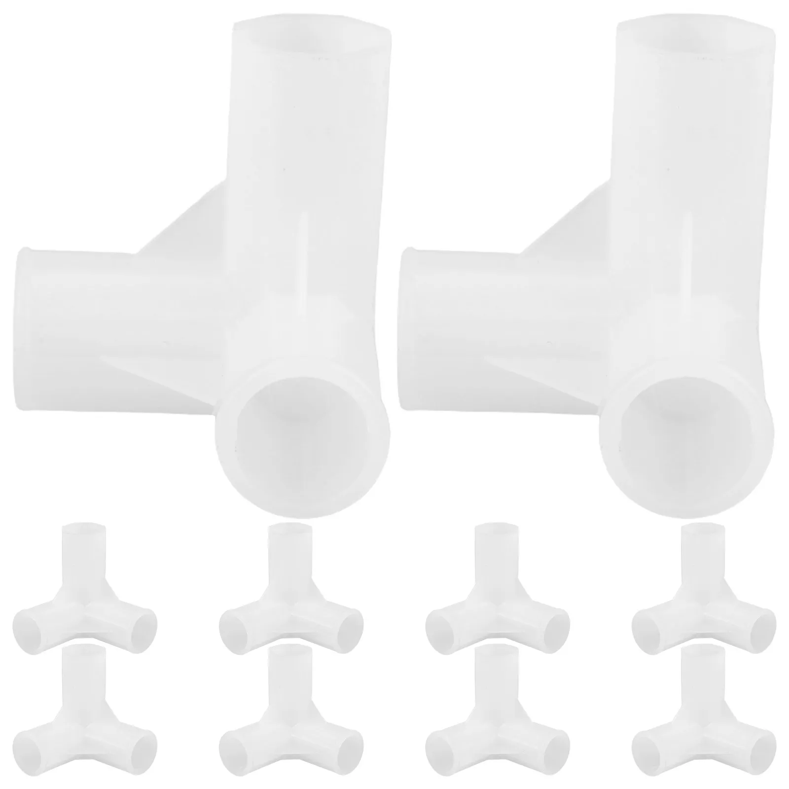 10Pcs Closet Rod 3-Way Connectors Plastic Thick Coupler Furniture Joint Connector Multi-Use Wardrobe Shoe Rack Fasteners I.d