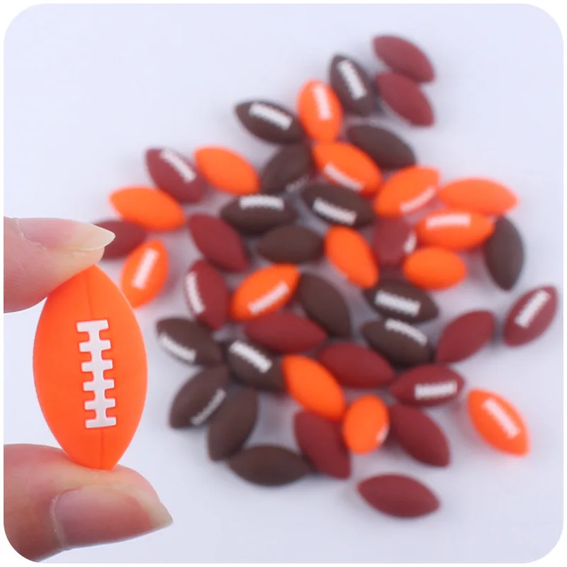 ABCPICK 3pc Cartoon Mini New Rugby Silicone Beads Focal Beads DIY Pacifier Chain Beadable Pen Jewelry Accessories