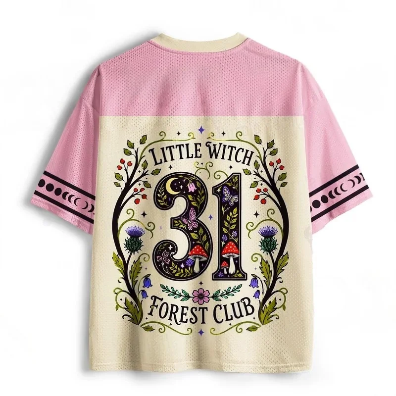 Moon phase armband retro forest illustration 3D printed sports casual jersey men's and women's loose breathable T-shirt