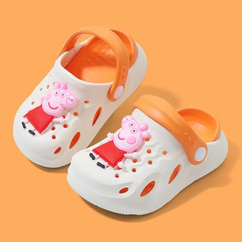 Peppa Pig Summer New Cute Baby Beach Slippers Movable Doll Toys George Pig Non slip Sandals Beach Shoes Children\'s Gift