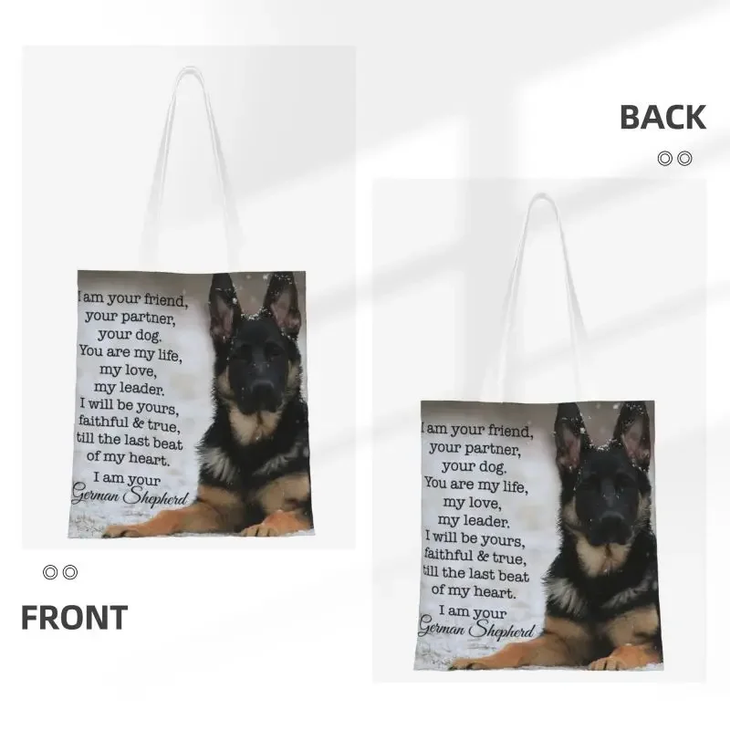 Cute I Am Your German Shepherd Shopping Tote Bag Recycling Dog Lover Canvas Groceries Shopper Shoulder Bag