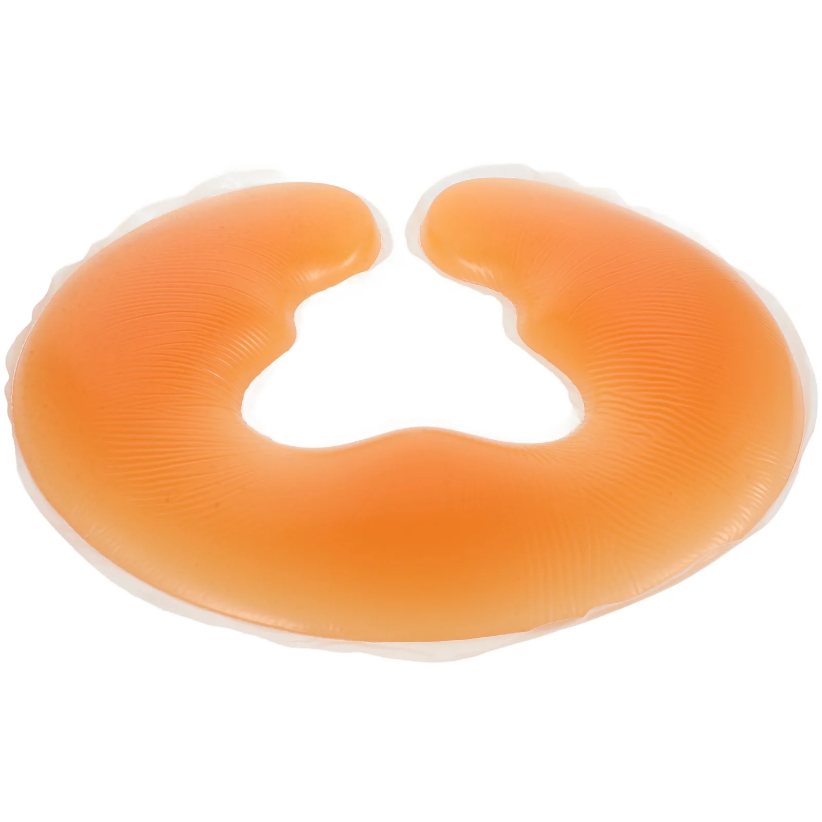 Almofada facial de cama de beleza de silicone laranja macio rosto cabeça resto travesseiro em forma de u pescoço travesseiro spa massagem facial cabeça berço almofada