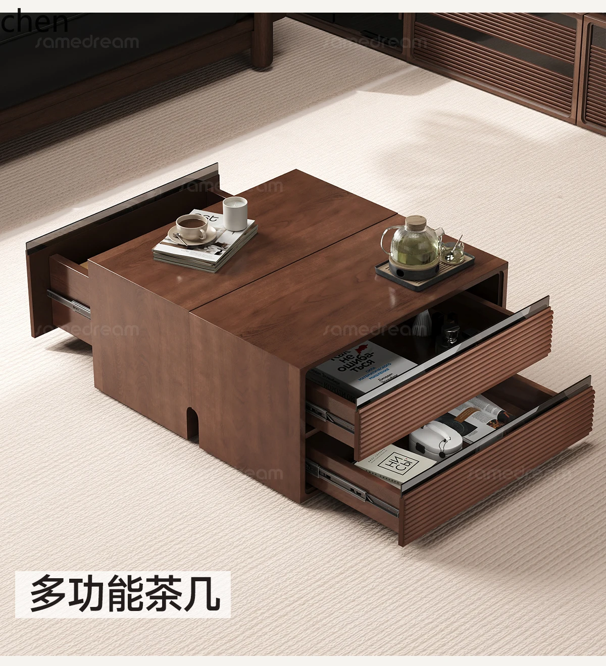 ZML Combination TV Cabinet Floor-standing Living Room Solid Wood Modular TV Cabinet