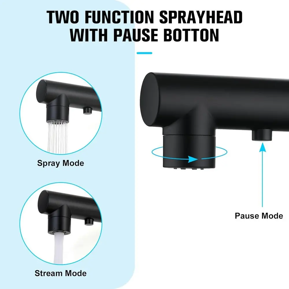 Torneira de cozinha com spray pull-down, misturador de pia de banheiro com alça única, mini torneira de preparação de barra, torneira utilitária de 3 ou 1 furo, mangueira externa f