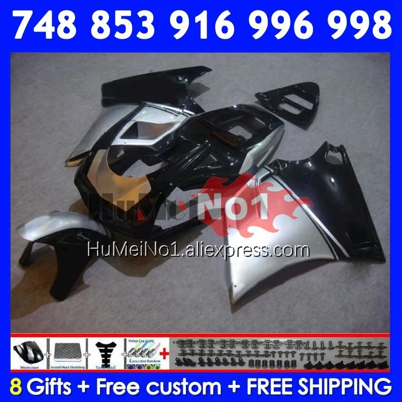 Injection Kit For DUCATI 748 853 916 996 998 S R 1994 1995 1996 1997 330No.53 748S silver black 998R 996R 98 99 00 01 02 Fairing