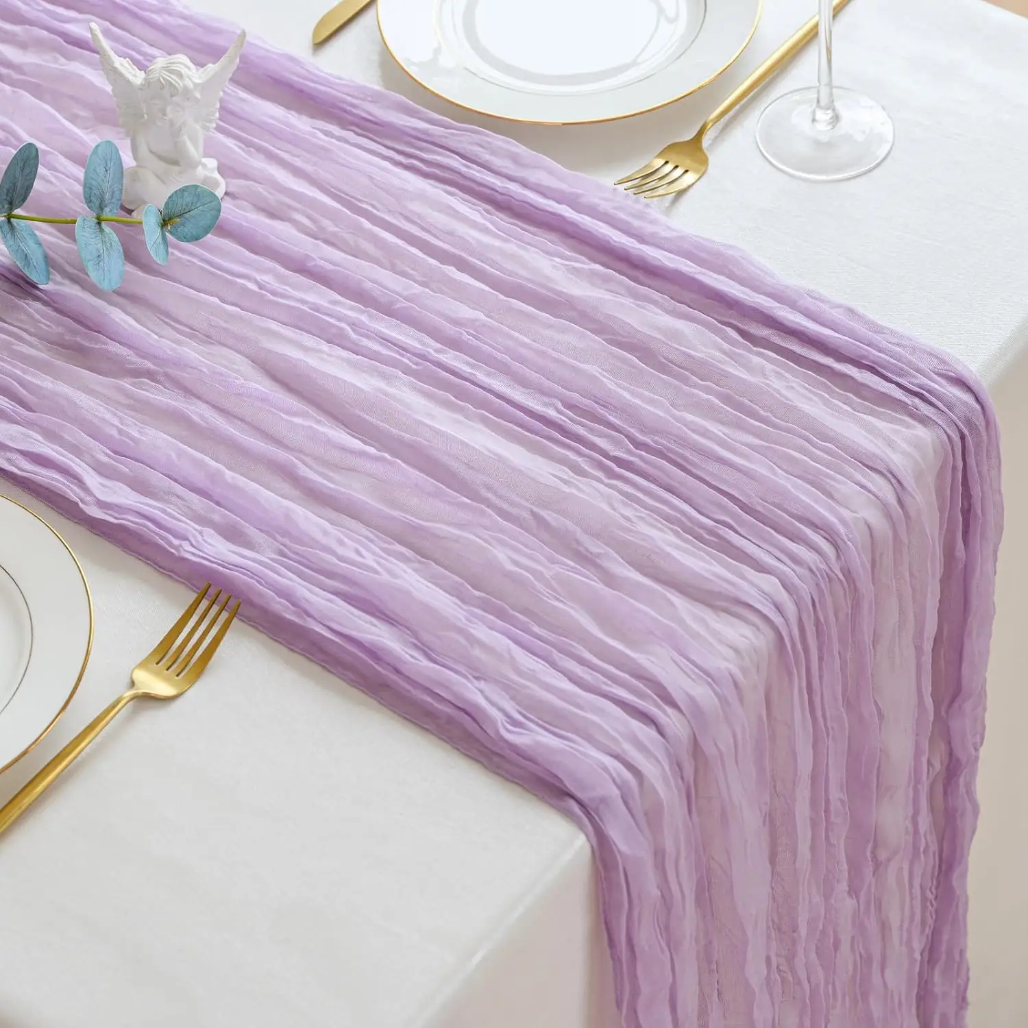 

Boho Cheesecloth Table Runner, Gauze Cheese Cloth Rustic Sheer Table Runners for Wedding Party Bridal Shower Birthday Decoration