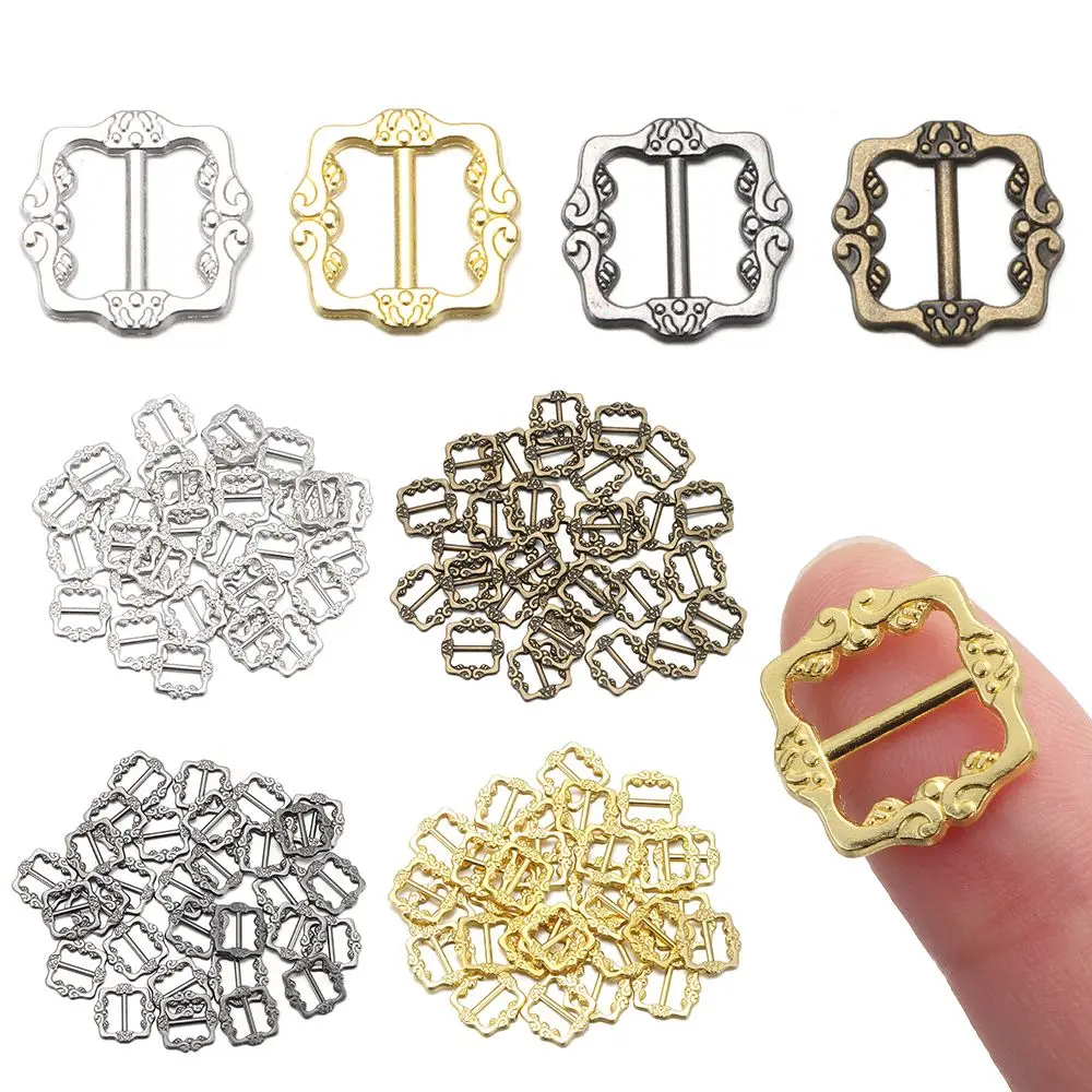 30pcs Newest 9mm Mini Ultra-small Tri-glide Belt Buckles Doll Bags Buckles DIY Doll Buttons Doll Shoes Clothes Accessories