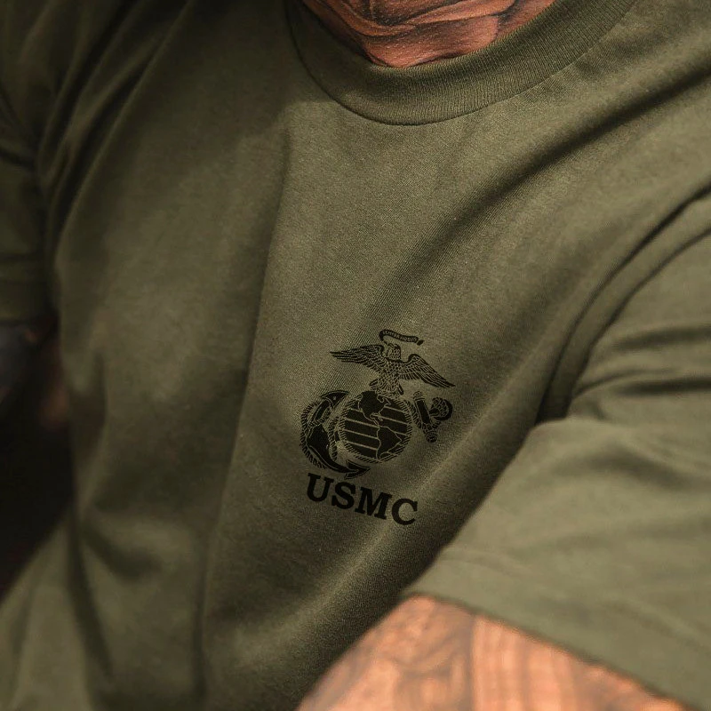 US 2026 MC Black Dark Gray Round-neck Short-sleeved T-shirt for Men - Loose Fit Rugged and Tough Style Printed Shirt