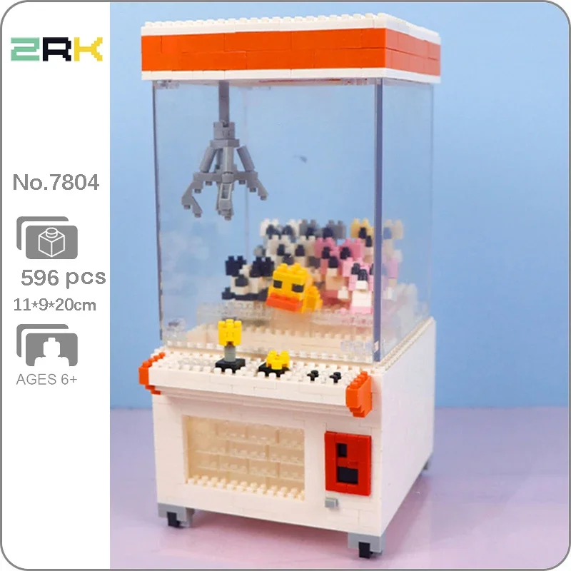 

ZRK 7804 Playground Clip Doll Machine Catcher Duck Panda Animal Doll Mini Diamond Blocks Bricks Building Toy For Children No Box