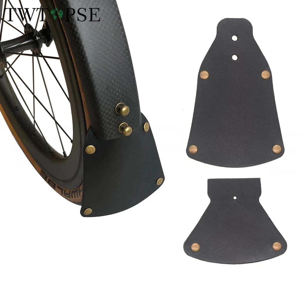 TWTOPSE Bike Mud guard Leather For Brompton Folding Bicycle Handmade Classic Leather Fender Cycling Accessory