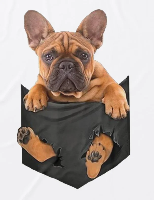 French Bulldog in A Pocket Funny Dog Lovers Gift T-Shirt 100% Cotton O-Neck Summer Short Sleeve Casual Mens T-shirt Size S-3XL