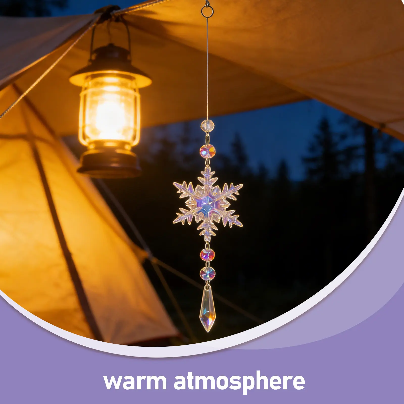 Large Crystal Snowflake Suncatcher for Windows – Rainbow Prism Hanging Decor, Outdoor Garden & Indoor Decoration