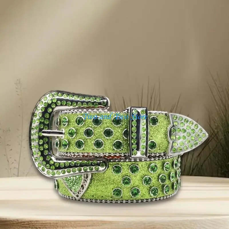 HX6F الجرونج حزام اليد الديكور أحجار الراين حزام فاخر بريق رصع مشبك #2