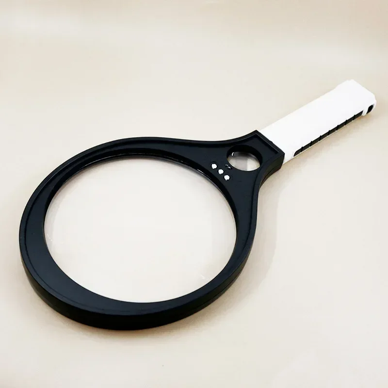 3x 10x 138mm Large Racket-Style LED Banknote Verifier Professional Magnifing Glass With Light Loupe Helping Hands Magnifier