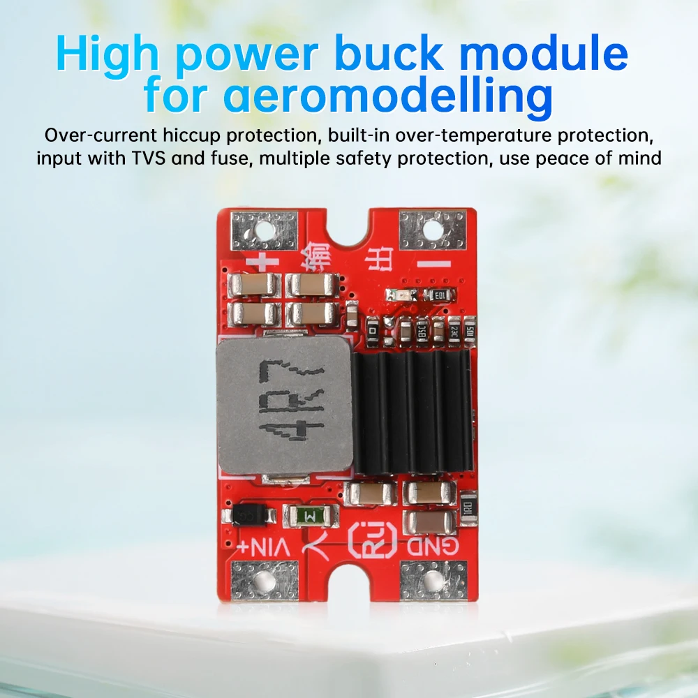 DC-DC 27V to 5V/12V 8A Mini Airplane Power Buck Module 95% Efficiency Airplane Power Buck Module Over-Current Hiccup Protection