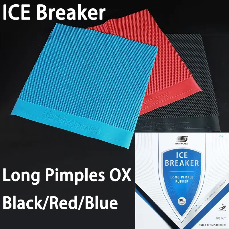 

SUNFLEX Icebreaker Table Tennis Rubber Without Sponge Long Pimples OX Ping Pong Easy Control Offensive 1.6CM High Particles