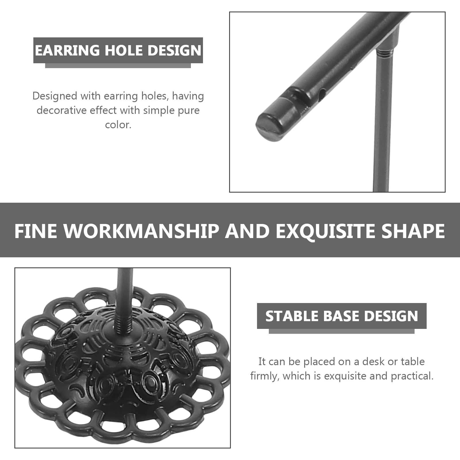 

3Pcs Jewelry Display Stand T Shape Metal Earring Rack Organizer Storage Shelf for Store Home Use Bracelet Showing Rack