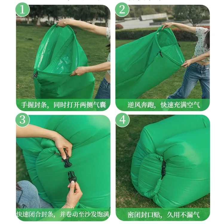 Outdoor lazy inflatable sofa air mattress, portable camping supplies