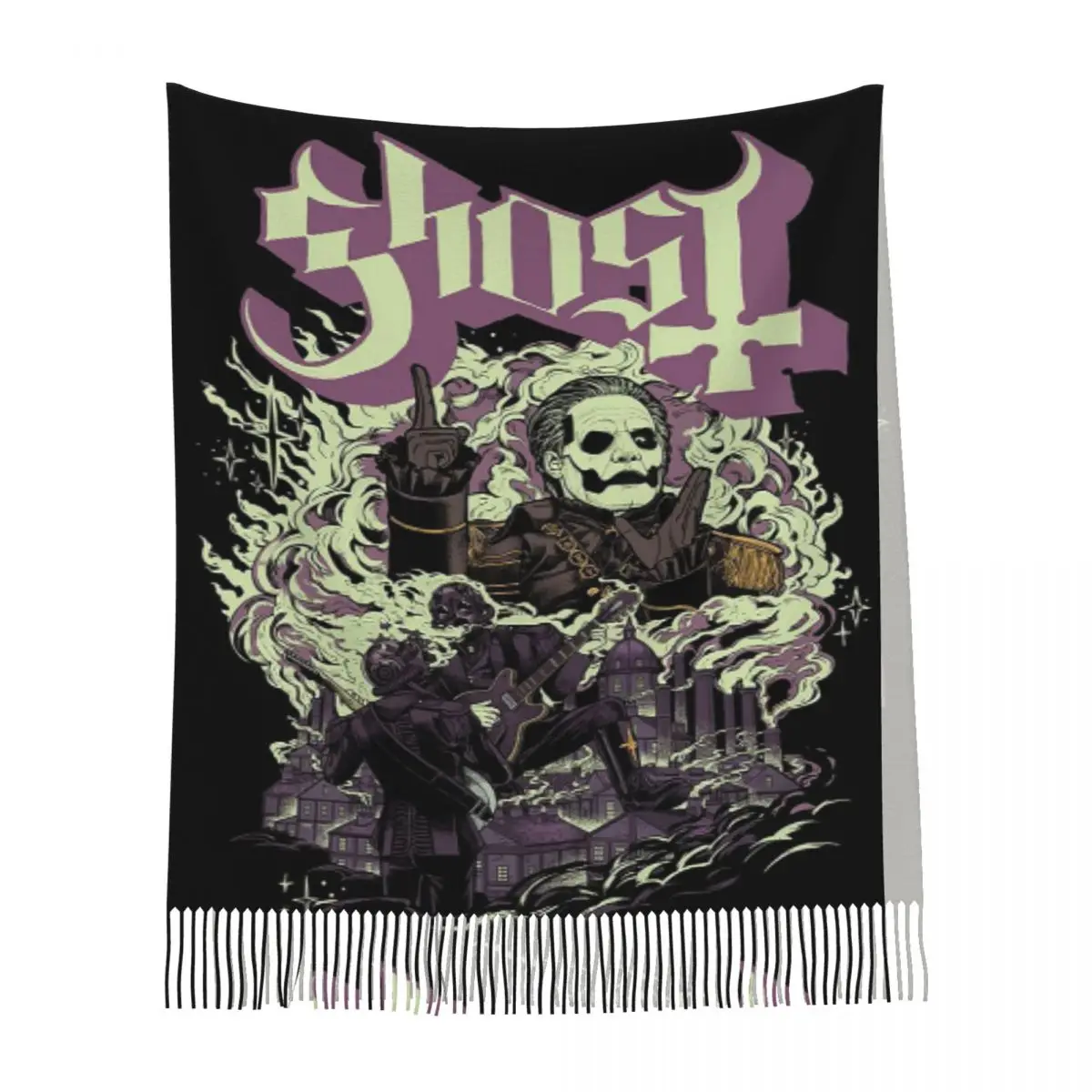 روك باند شبح BC وشاح شرابة الأوشحة النساء شالات دافئة ناعمة ويلتف كبير الخريف الشتاء شال التفاف