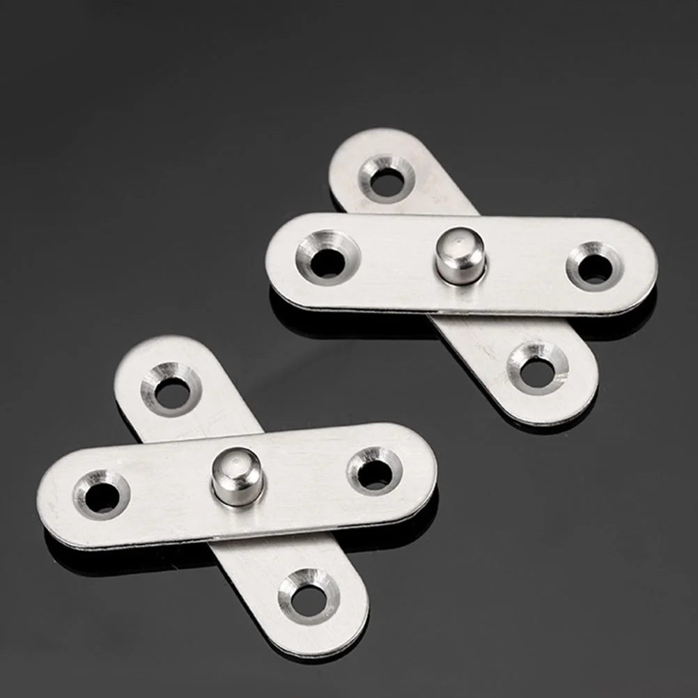 20 Pcs by Mat Hidden Hinge Door Rotation Pivot Rotating Wooden Hinges 360 Degree Small Silver for Secret