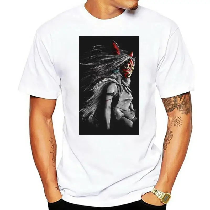 Large Size Mononoke Wolf Anime Shirts Men UK Style Fashion Short Sleeves O Neck Man T Shirt Summer 2024 Unique Apparel