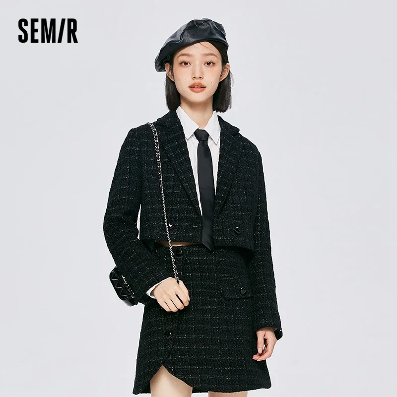 

Semir Blazer Women Short Love Casual Suit 2022 Autumn New Texture Suit Sweet And Cool Style Women