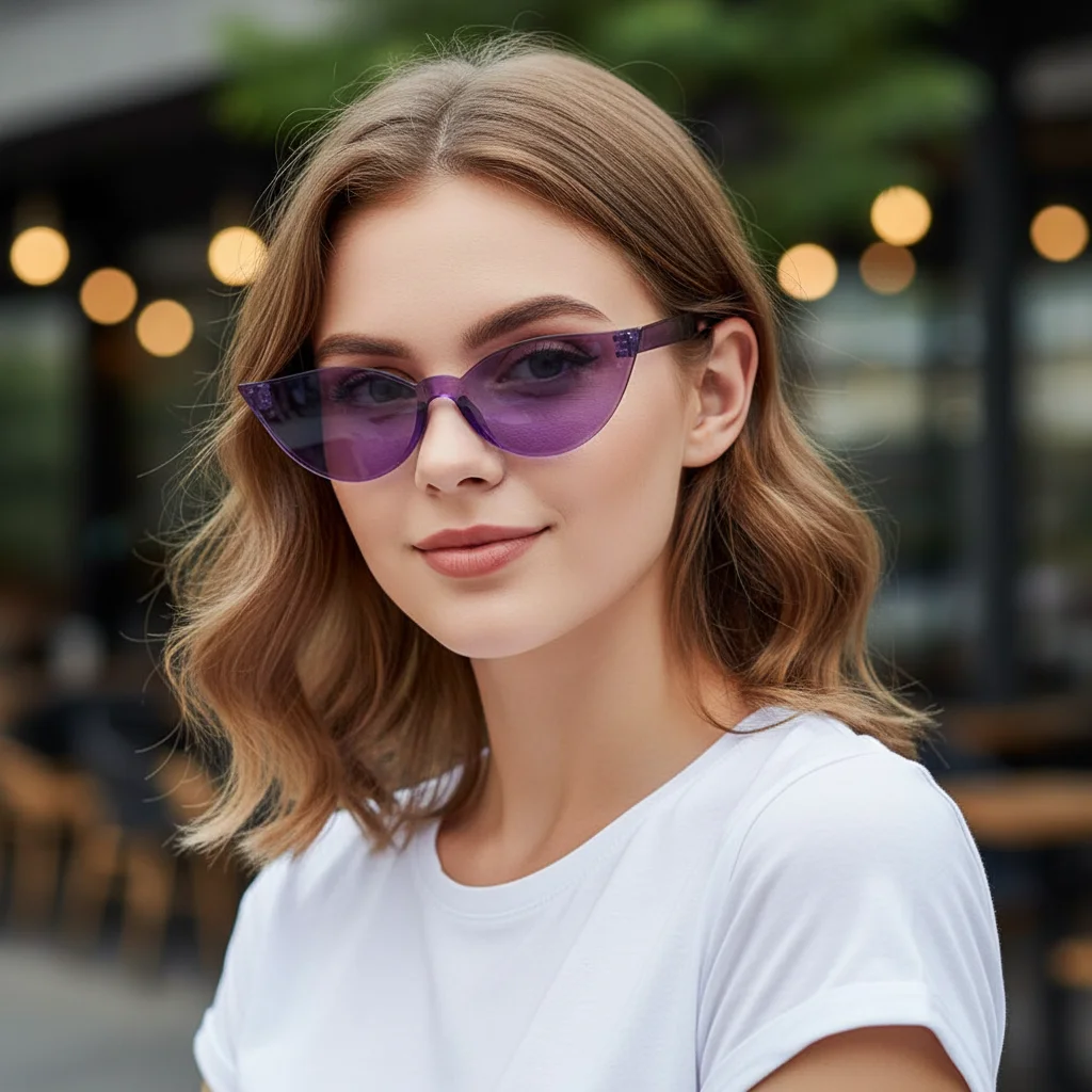 Candy Color Cat Eye Sunglasses UV400 Sun-Protective Outdoor Sunglasses Travel Accessories Street Photos Decoration Retro Glasses