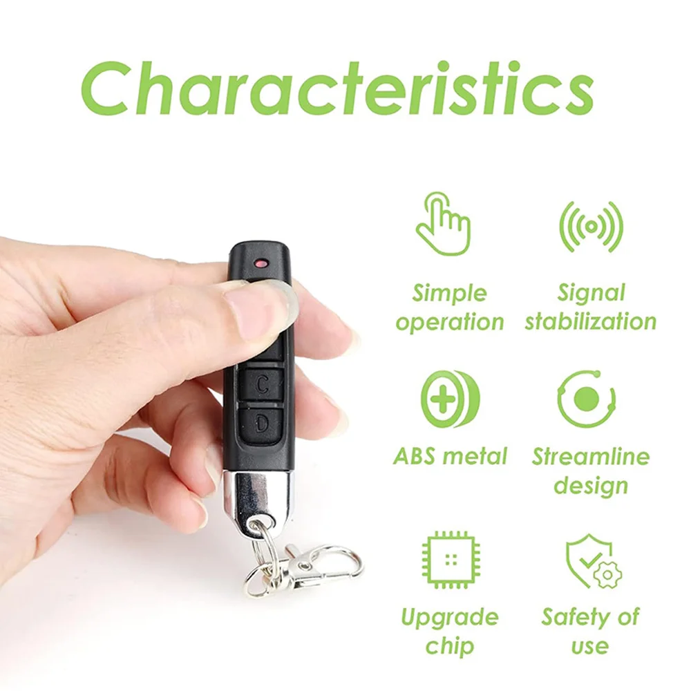 433MHz Auto Copy Remote Control Electric Garage Door Opener Remote Controller Duplicator Clone Cloning Code Transmitter