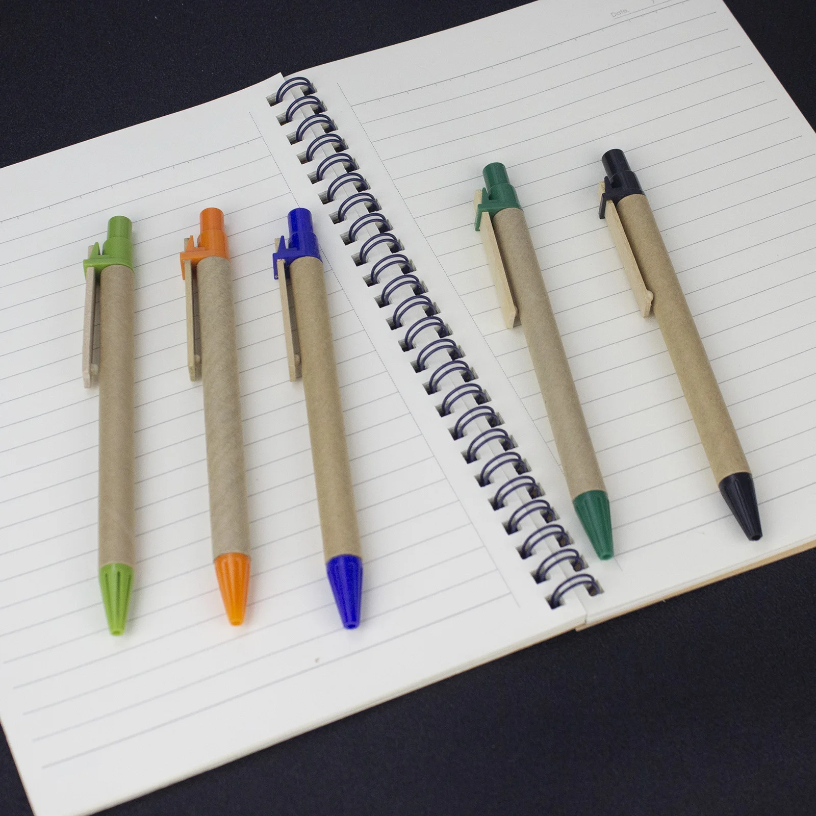 Lot 100pcs Wooden Clip Eco Paper Ball Pen Green Concept Environmental Friendly Ballpoint Customized Promotion Logo Print Gift