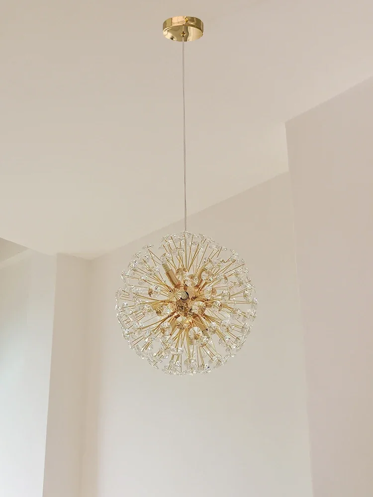 Dandelion Crystal Restaurant Pendant Light Fashion Living Room Bedroom Sunflower Light Private Room Card Seat Decorative Light