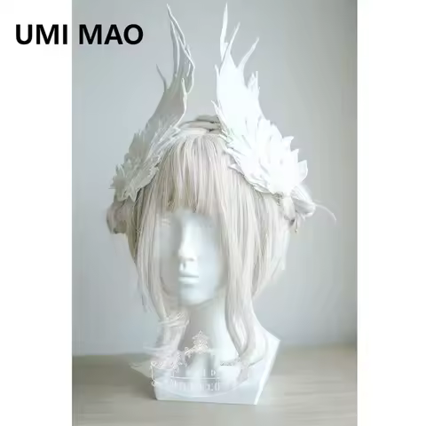 Feather Angel Wing Hair Clips Lolita Barrette Hairpin Lolita Anime Cosplay Hair Accessories Anime Halloween Black White Headwear