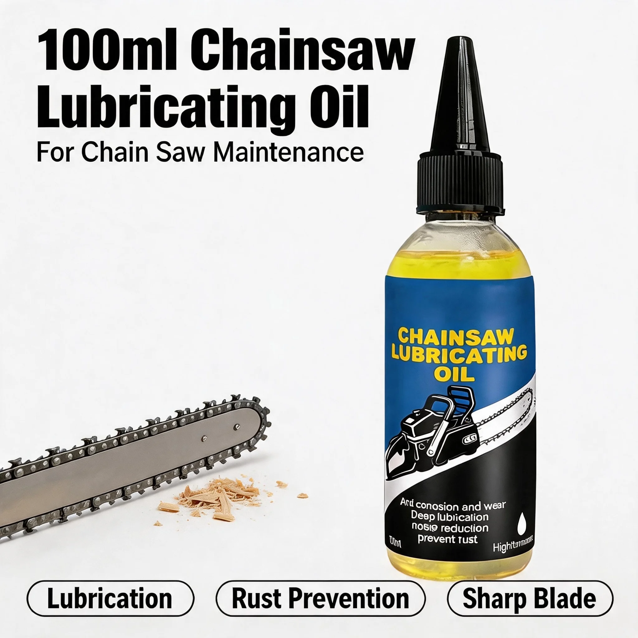 Universal Chain Lubricating Oil 100ml Anti Wear Rustproof Lube for Chainsaw Motorcycle Bicycle Hedge Trimmer Maintenance