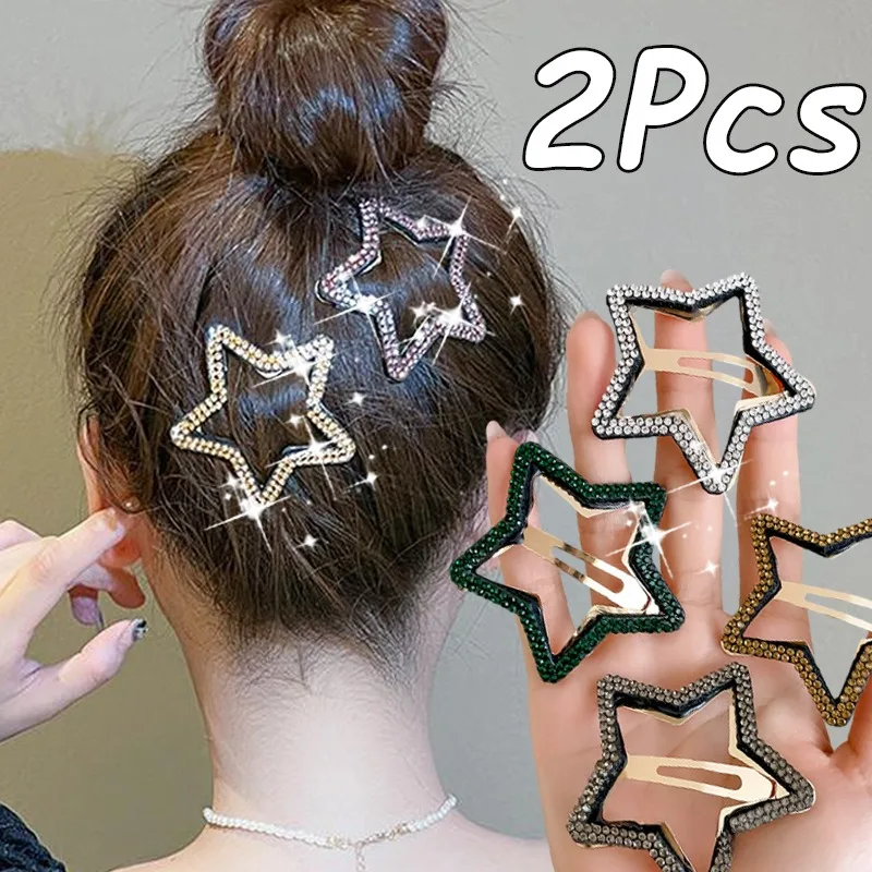 Moda Rhinestone spinki do włosów koreański prosty kolor gwiazda fala spinki do włosów kobiety Snap szpilka do włosów Hairgrip nowy przedmiot akcesoria nakrycia głowy
