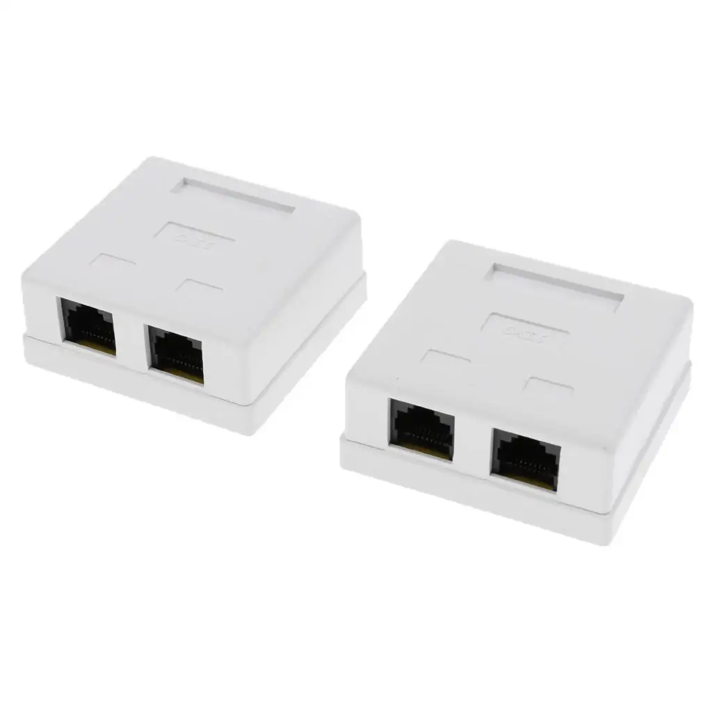 Boîtier de montage en surface ABS avec adaptateur Keystone double port Cat6 pour la transmission de données structurées