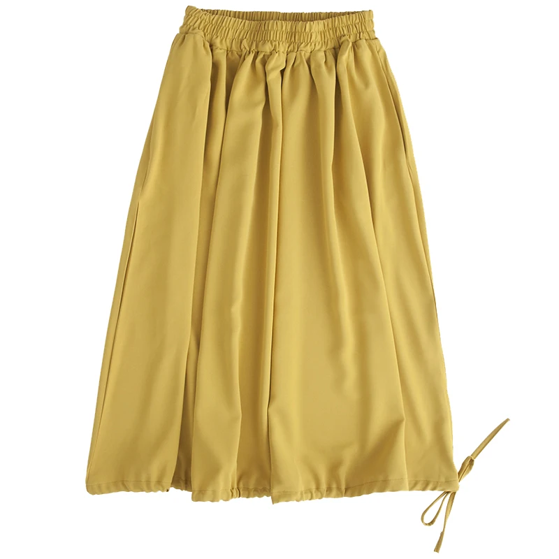 Branco preto roxo algodão linho saia feminina 2025 coreano cintura alta escola lanterna saia plus size autunm saias longas 5xl 6xl