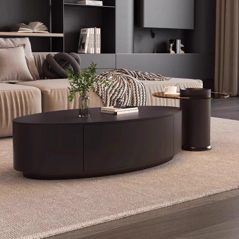 

Oval Rock Plate Coffee Tables Nordic High-end Light Luxury Italian-style Coffee Tables Household Simple Furniture Mesa JT40C