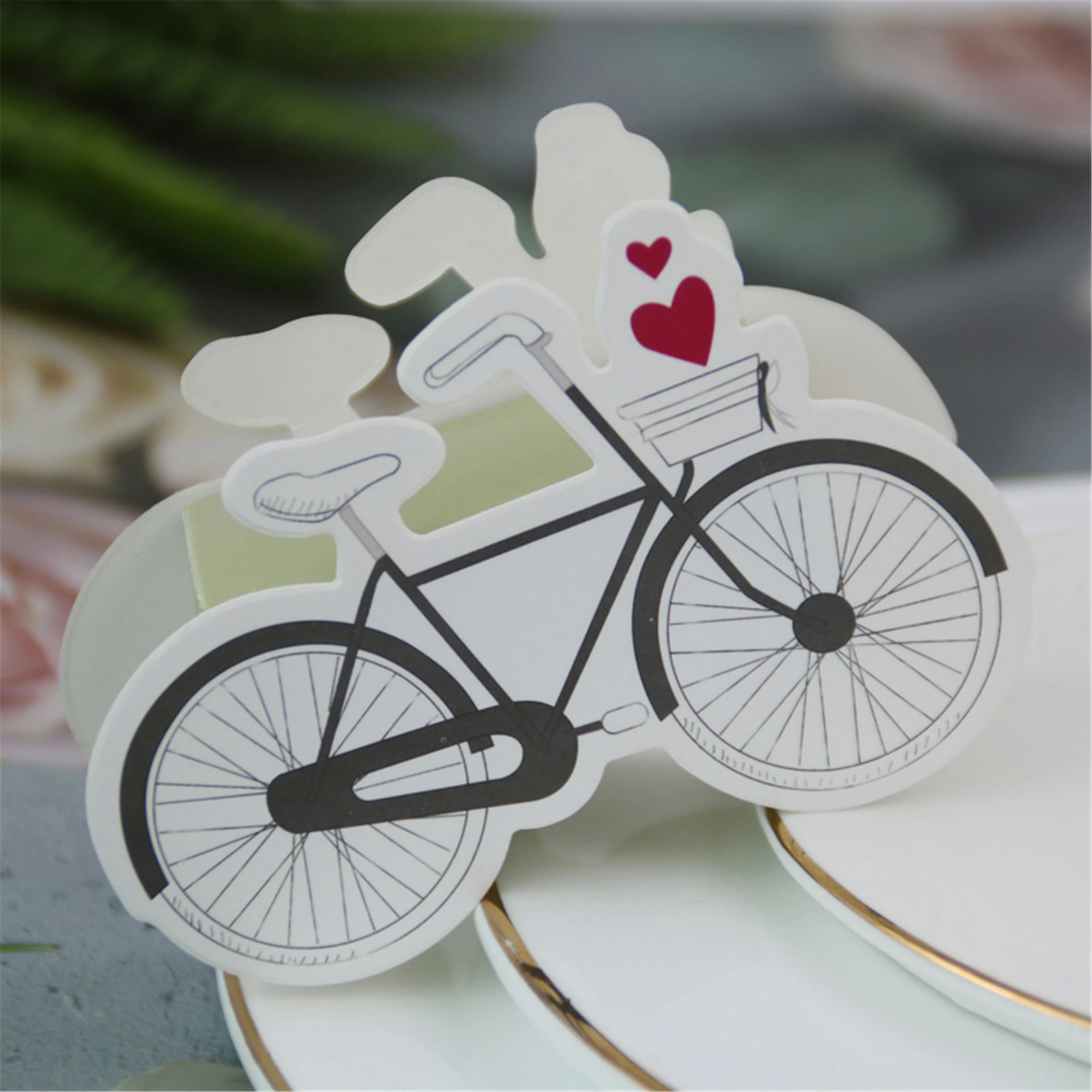 bicycle Wedding favor boxes with red heart-Bridal shower candy boxes-treat boxes-party favor box for engagement bridal shower