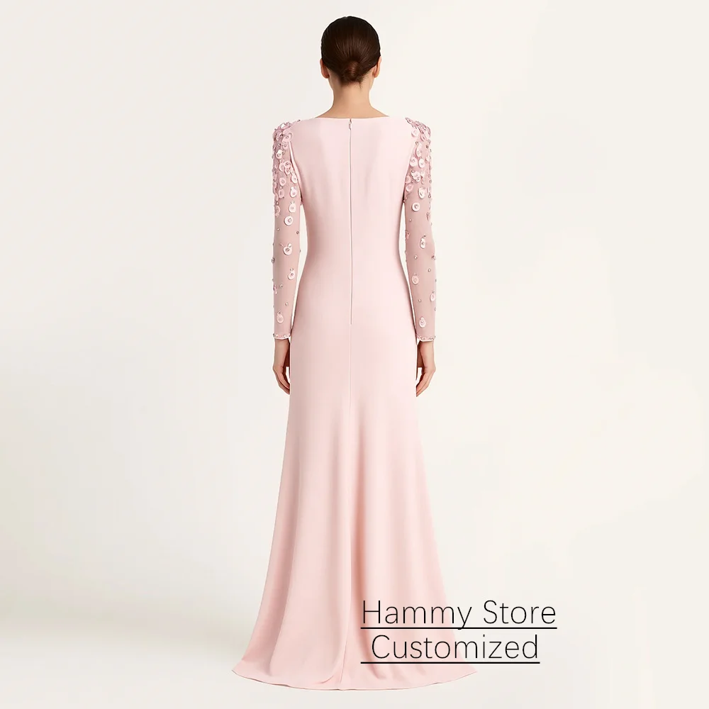 Suknie wieczorowe w stylu arabskim, syrenka, szyte na miarę, dekolt okrągły, cekiny, kamienie, suknia balowa, فستان سهرة نسائي