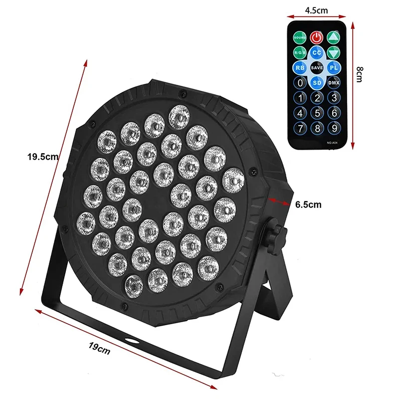 BOTAI  36 LED Par Lights DMX512 DJ Disco RGB Stage Light Strobe Rave Lamp for Bar Party Festival Graduation Birthday Show Ligh