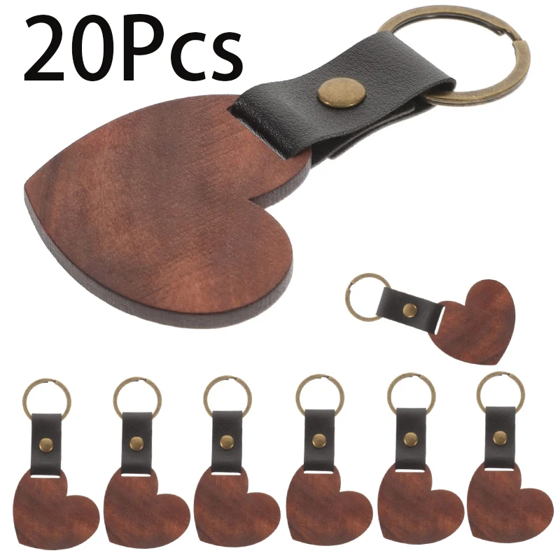 

20 шт., деревянные декоративные бирки для брелоков