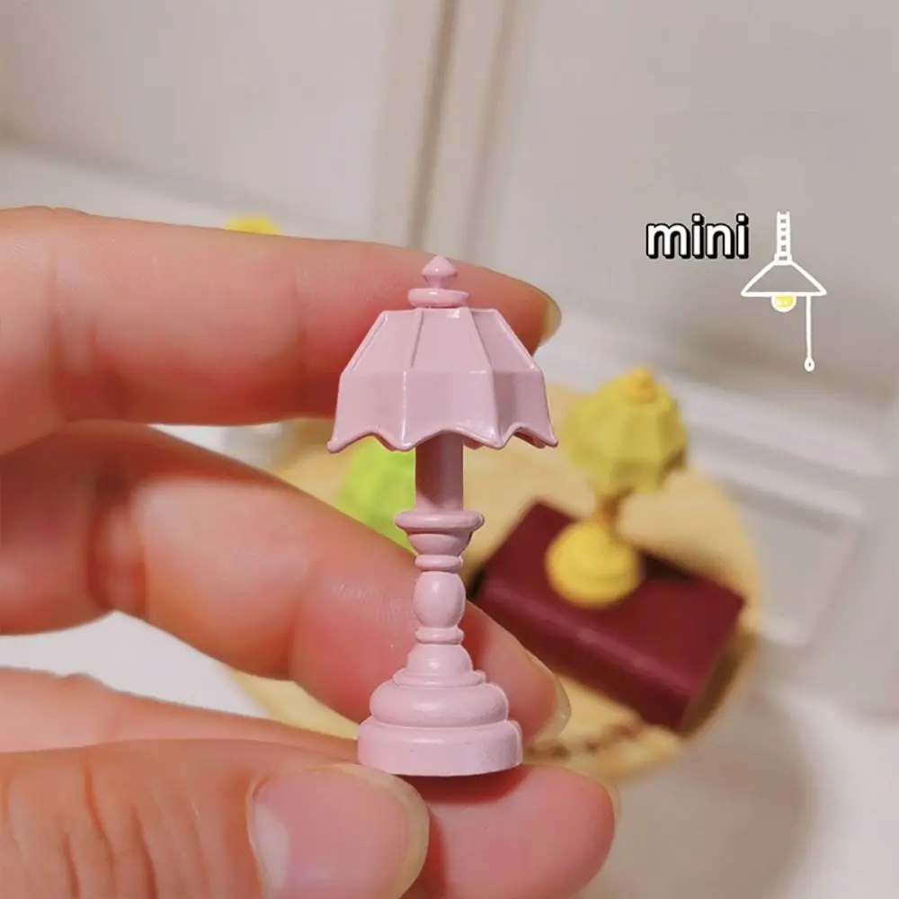 Funny Miniatures 1:12 Dollhouse Mini Desk Lamp Colorful Delicate Dollhouse Accessories Table Lamp