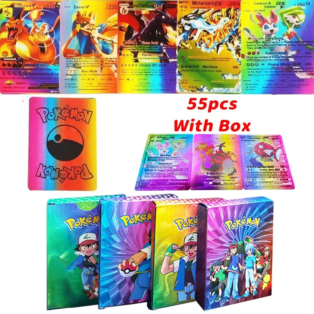 cartas-pokemon-em-frances-alemao-espanhol-e-ingles-cartas-douradas-e-arco-Iris-vmax-gx-v-jogo-de-cartas-presentes-para-criancas-cartas-de-colecao