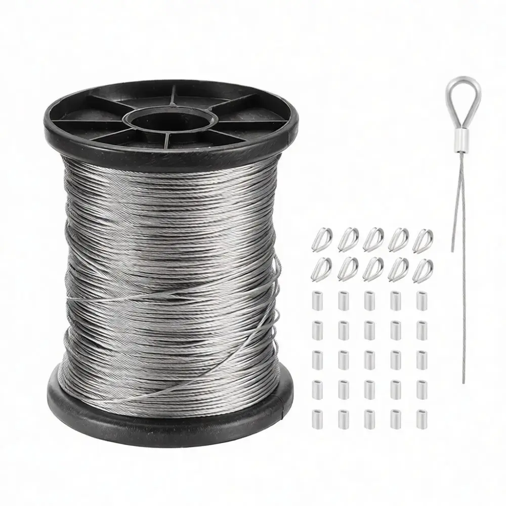 304 Stainless Steel Wire Rope Flexible Cable Cord For Lifting Hanging Pictures Clothesline Elevator Maintenance Equipment