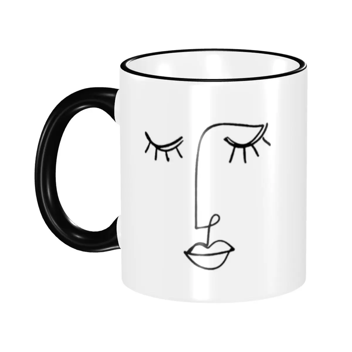 

Customized One Line Face Art Coffee Mugs DIY Pablo Picasso Ceramic Tea Milk Cups