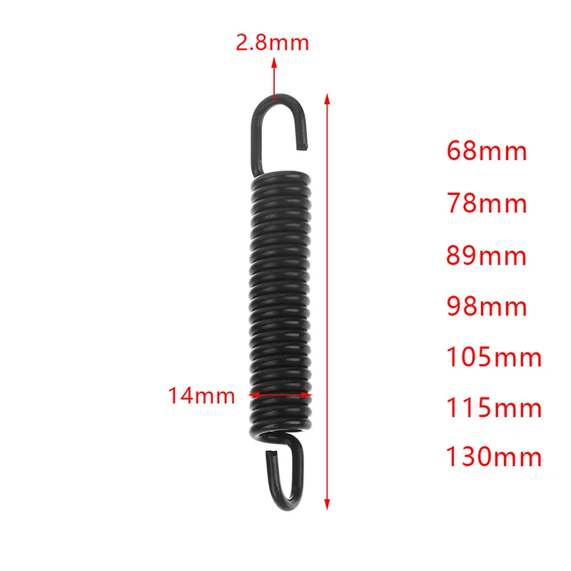 Car Windshield Rocker Pressure Wiper Arm Steel Tension Spring Wire Diameter 2.8mm Outer Diameter 14mm Length 68 78 89 115 130mm