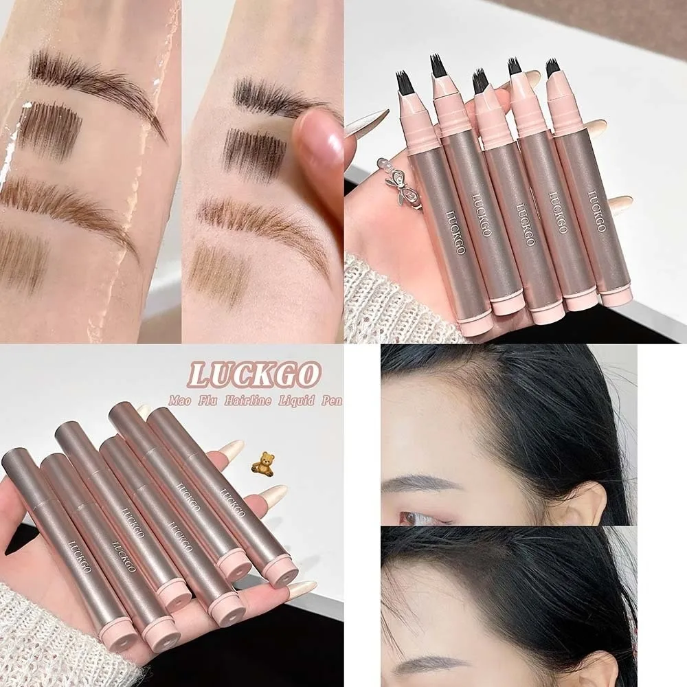 New Multi Fork Tip Liquid Eyebrow Pen 4D Texture Waterproof Eyebrow Mascara Precise Tip Long Lasting Brow Enhancer Cream Makeup