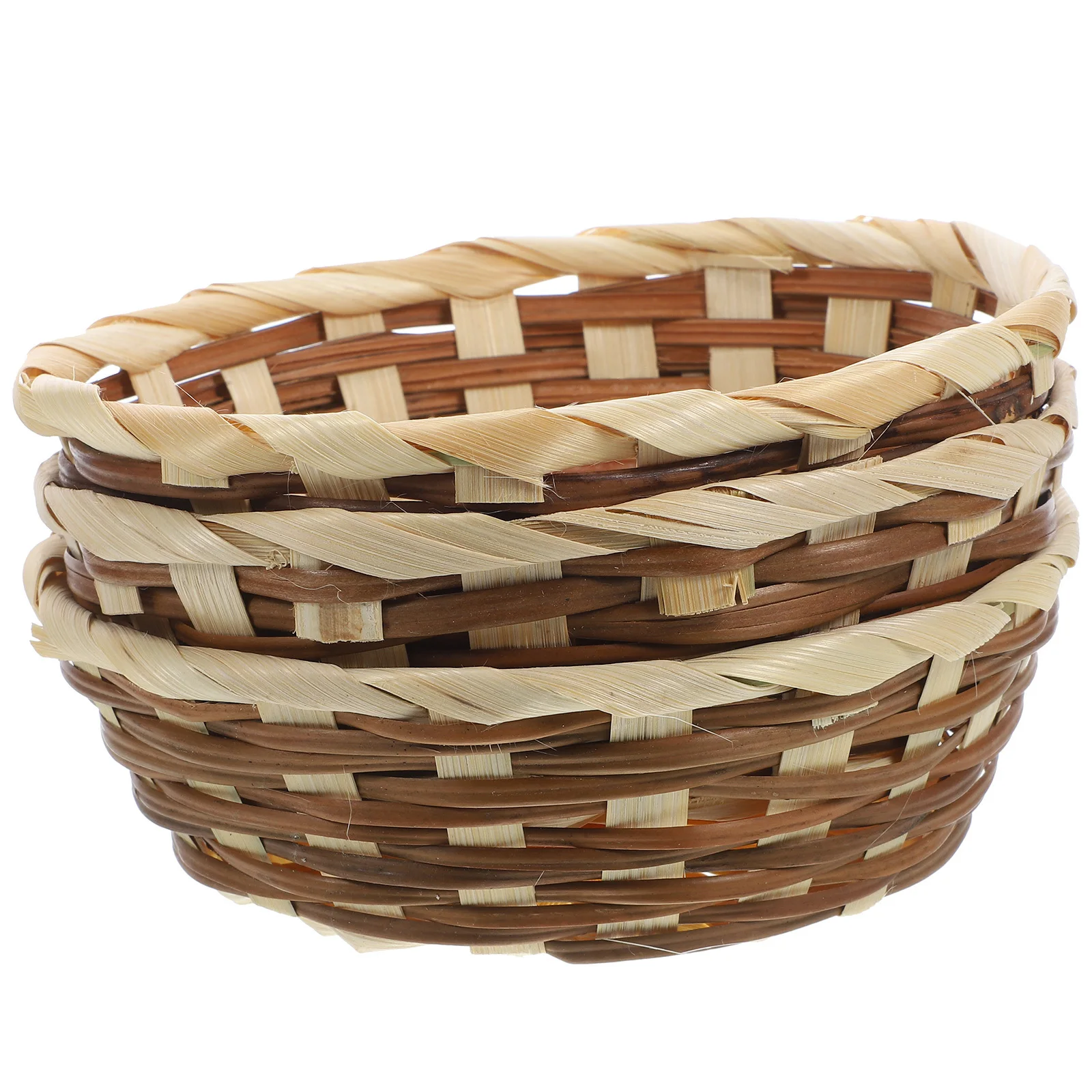 

3Pcs Handmade Bamboo Fruit Baskets Small Woven Storage Containers Home Serving Snack Basket Bamboo Basket Fruit Container