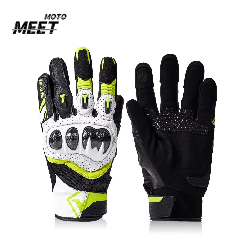 SULAITE Motorcycle Gloves Upgraded G7 3K Carbon Fiber Anti Fall Full Or Half Finger Touchscreen TPU Hard Shell Shockproof Sponge