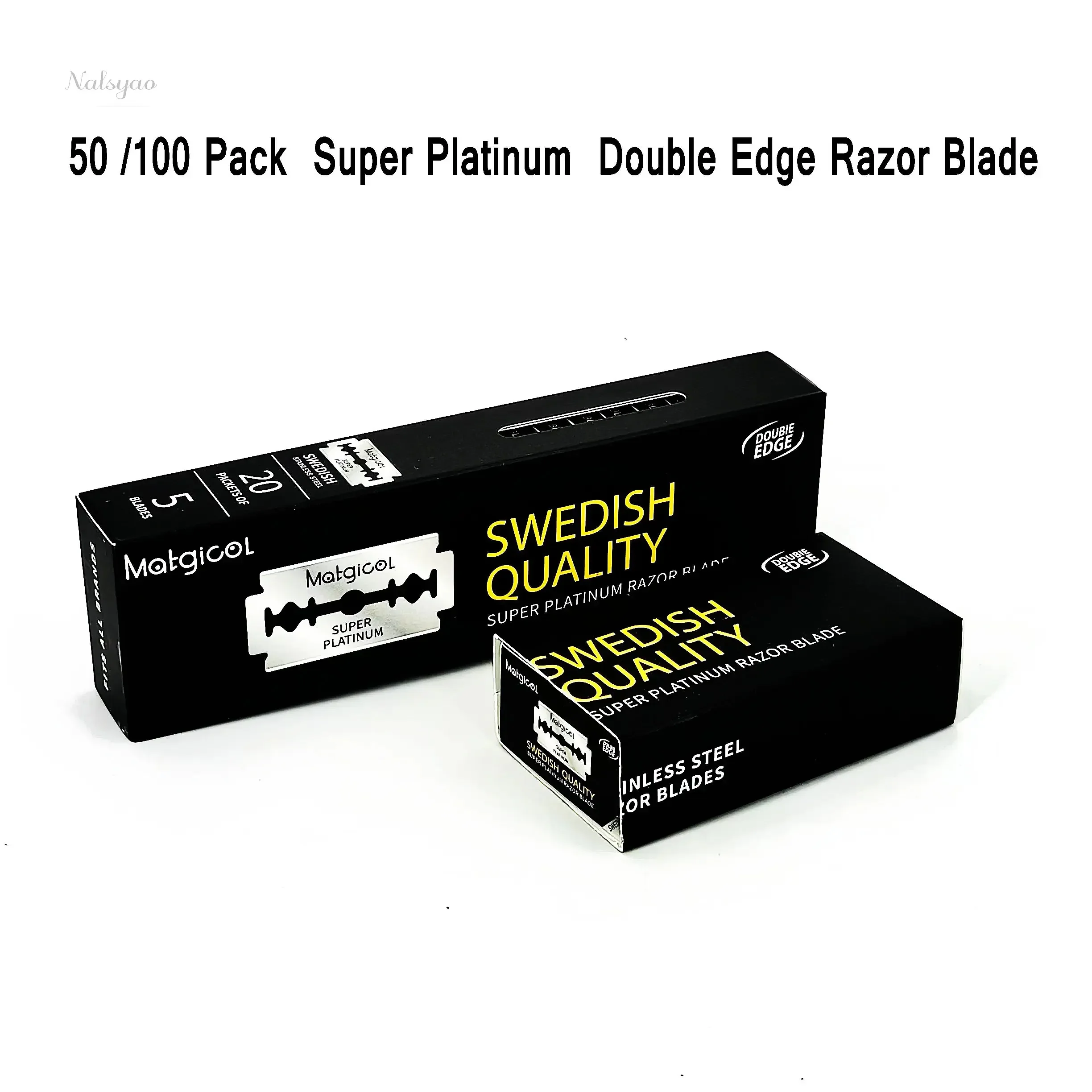 100 Pack Super Platinum Double Edge Razor Blades Ultra Sharp Stainless Steel Men Shaving Razor Blade