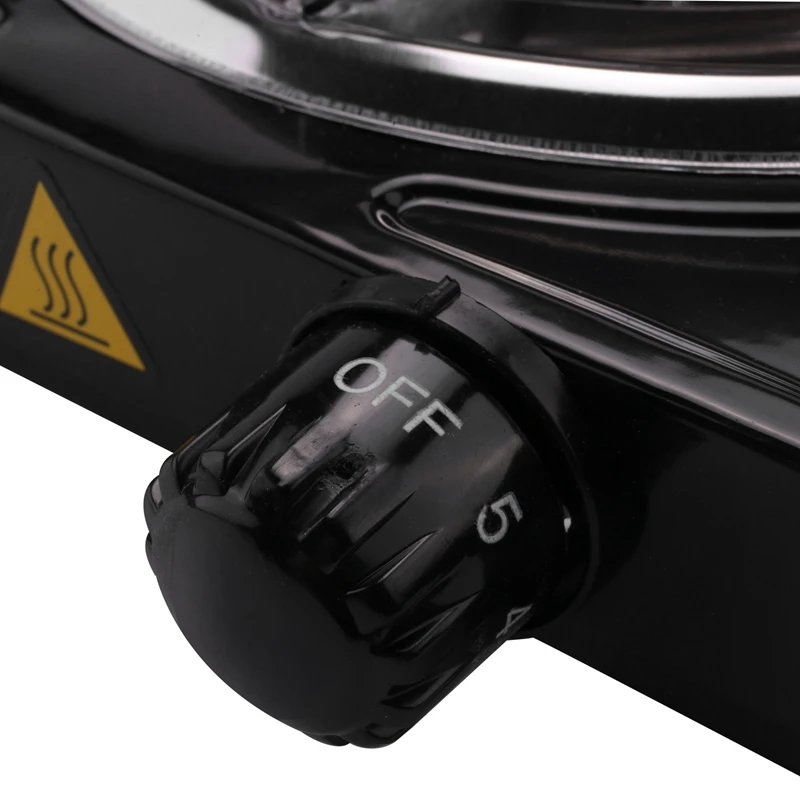 Elektrische Einbrenner-Kochfeld mit einstellbarer Temperatur, 1500W, schwarzer und rostfreier EU-Stecker